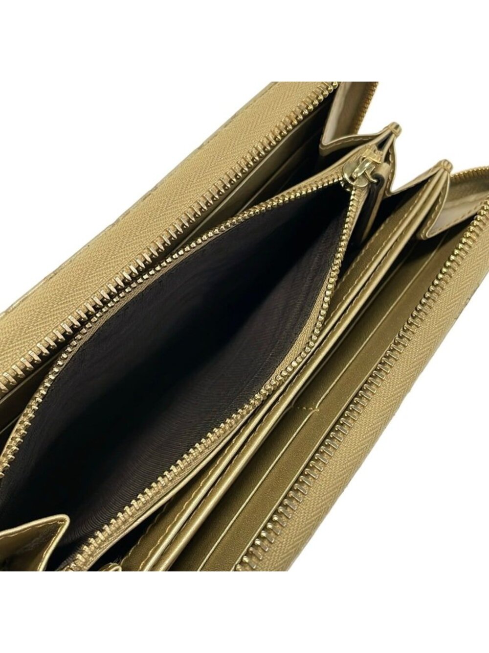 Gucci Wallet Gold Zip Around Leather - Picture 4 of 8